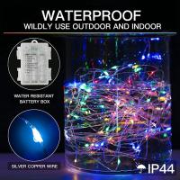Luces De Hilo De Cobre LED 50/100/200 Con Control Remoto Y 8 Modos Operadas Por Batería O USB Impermeables Para Decoración De Hogar Y Bodas - details 7