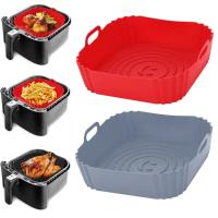 Almohadilla De Silicona Para Airfryer 22cm Accesorios Reutilizables Para Horno Y Fritura Eco-amigable Bandeja De Hornear Para Pizza Y Pollo Frito - details 0