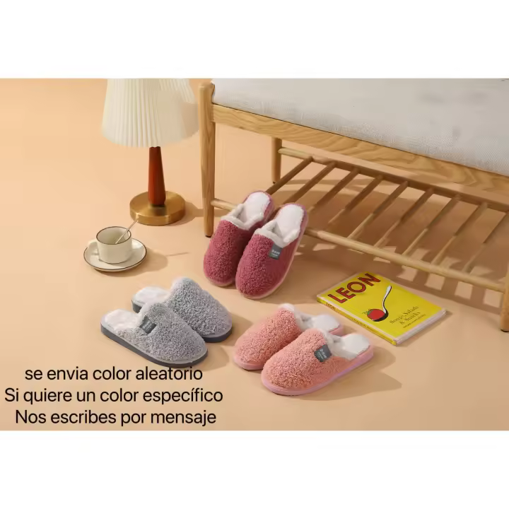 Zapatillas Casa Hombre y mujer  Suaves Pantuflas Cálidas Antideslizantes con Punta Cerrada Calientes Invierno Otoño Interior Exterior，color aleatorio36-41,color aleatorios 41-46 - 1