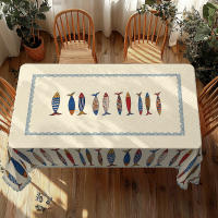 Mantel De Pescado Azul 1pc Decoración De Hogar Tema Oceánico Decoración De Verano Regalo Para Amantes De La Pesca Poliéster Impermeable Moderno - details 1