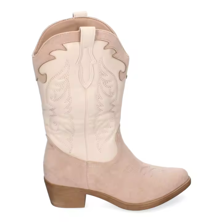 PuntoSalao Botas alt camperas tacón bajo para mujer color beige HQ360 - 1