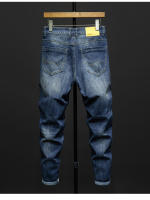 Nuevos Jeans Azul Vintage Para Hombre Estilo Coreano Callejero Moda Slim Stretch Calidad Superior Pantalones De Densidad Hip Hop Streetwear - details 2