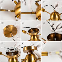 Modern Sputnik Ceilin Ganchillo Lámpara Colgante Satellite Iluminación Fuente De Luz Decorativa Para Sala De Estar Y Comedor Material De Hierro - details 30