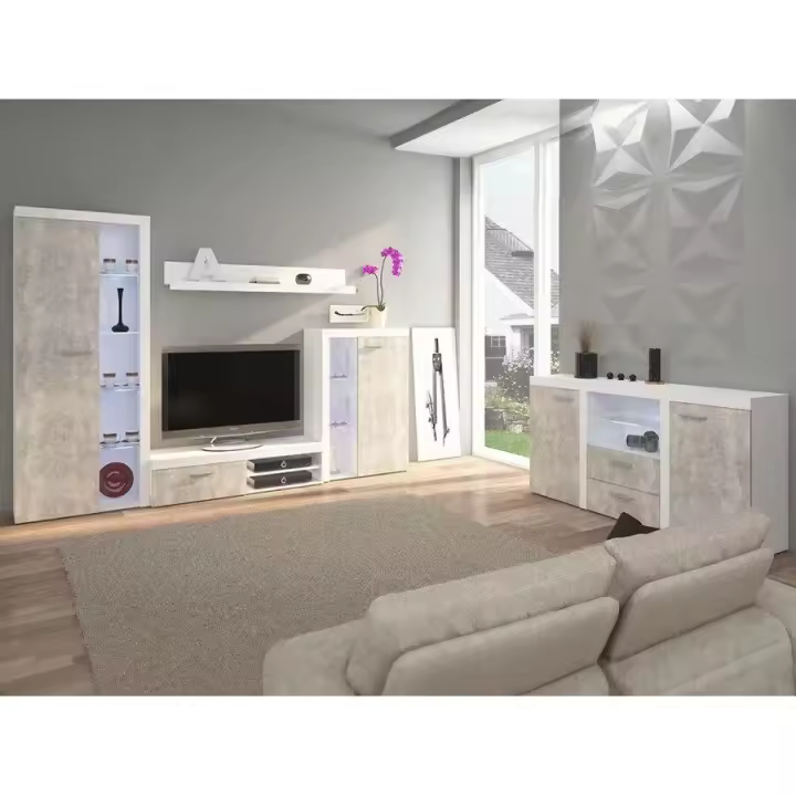 Conjunto de salón Tucson 106 , Muebles ES, Aglomerado laminado, Vidrio, 190 x 41cm - 1