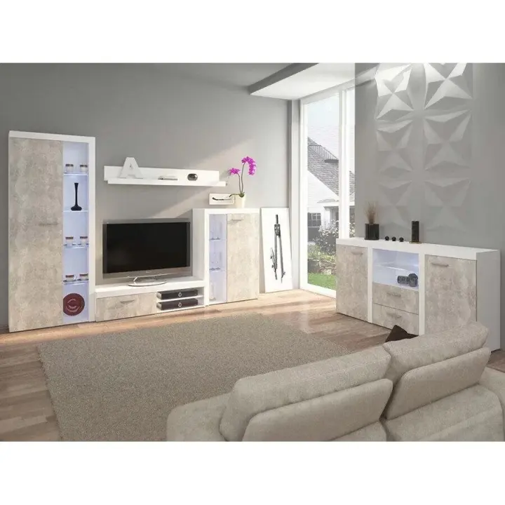 Conjunto de salón Tucson 106 , Muebles ES, Aglomerado laminado, Vidrio, 190 x 41cm - 1