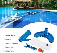 Aspirador de piscina, mini aspiradora de piscina manual, herramienta de limpieza de piscina con cepillo/conector rápido/bolsa de malla, aspiradora para piscina de spa - details 0