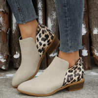 SP Botas de mujer de Tacón Grueso color Piel y modelo Chelsea británico de Caña Corte, de talla Grande, para todo el año. - details 1