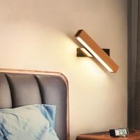 Lámpara De Pared Moderna Nórdica Para Dormitorio Base De Hierro Cuerpo De Madera Rotativa Luz Nocturna De Hotel Lámpara De Lectura LED Decorativa Para El Hogar - details 3