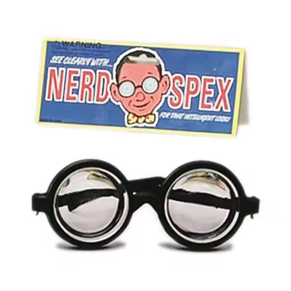 Gafas De Broma Nerd O Miope, Redondas Con Marco Negro De 13 CM. - 1