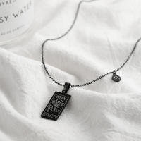 Collar Pendentivo De Acero Inoxidable Para Mujer Con Constelaciones Doble Cara En Color Negro Zodíaco Horóscopo Regalos - details 7