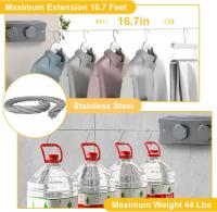 Tidedero Retráctil Ajustable 2*5,1 M, Tidedero Extensible DE LA, La Perilla de Tensión Ajustable Proporciona Soporte, Diseño Antihunmiento, Apto para Balcones, Cocinas y Baños (Gris) - details 6