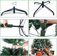 ARBOL DE NAVIDAD SILVESTRE FRONTOSO, 120cm, 150cm, 180cm, 210cm, 240CM, árbol de Navidad Verde Abeto, Árbol de Navidad Artificial, Verde PVC Árboles Decoración Navideña, con Efecto Nieve y piñas, Soporte de Maderal (con Efecto Nieve y piñas) - details 4