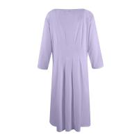 Vestido Largo De Manga Larga Para Mujer Casual Suéter Con Bolsillos Estilo Swing Suelto Cuello Redondo Color Sólido Vestido Robe - details 22
