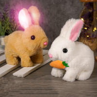 Juguete Eléctrico De Conejo Interactivo Peluche Bunny Con Zanahoria Que Camina Orejas Saltarinas Cola Movible Regalos De Cumpleaños Para Niños - details 1