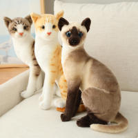 Muñeco De Peluche Siamese Realista Para Decoración Del Hogar Y Regalo Para Niñas Juguetes De Mascotas Corto De Algodón Relleno De Poliéster - details 20
