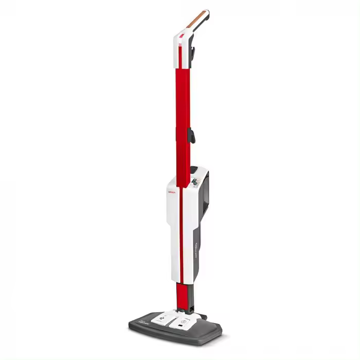 Polti Vaporetto SV650_Style, Escoba a Vapor con Limpiador Portátil Integrado, con Función Extra Vapor, 19 Accesorios, Empuñadura con Inserto de Corcho, Parking Vertical, Rojo - 1