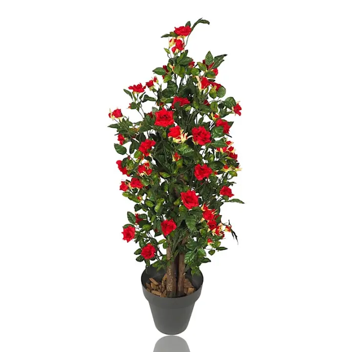 Maceta Árbol Rosal Artificial - Rosas Rojas - 120cm - Karawan. - 1