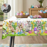 Mantel Redondo De Pascua En Poliéster 100% Impermeable Con Patrón De Conejo Y Huevo Tamaño Variado Decoración Para Mesa De Comedor Jardín Y Uso Diario En Casa - details 3