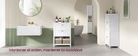 VASAGLE Mueble de Baño, Armario de Baño, 2 Cajones con un Juego de Divisor Regulable, 2 Cestas, Aparador, 30 x 60 x 80 cm, Blanco Nube - details 1