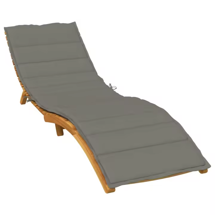 vidaXL Cojín para tumbona tela gris oscuro melange 200x50x4 cm - 1