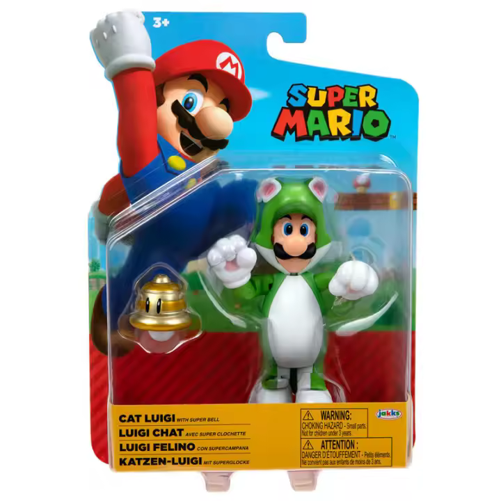 Figura Luigi Felino Super Mario Nintendo 10cmFigura  Coleccionable - Idea de Regalo- Mercancia Oficial - Juguetes para Niños y Adultos - Movies Fans - Muñeco para Coleccionistas y Exposición - 1