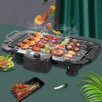 Parrilla sin Humo, Parrilla de Placa calefactora Antiadherente para el hogar, Parrilla de Barbacoa eléctrica portátil para Interiores y Exteriores, 5 ajustes de Temperatura, 2000 W. GRILL 35x48cm - details 2