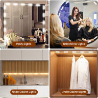 Espejo De Maquillaje LED Con Luces De Vestíbulo USB Para Baño Iluminación De Escritorio Ajustable Brillo Y Temperatura De Color - details 6