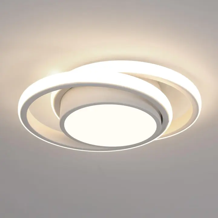 2 Piezas Plafon Led Techo, 32W 2350LM Moderna Lámpara de Techo LED, Luz Natural 4500K, Redondo Luz de Techo del Para Corredor Baño Cocina Sala de Estar Dormitorio Pasillo, Diámetro 28cm - 1