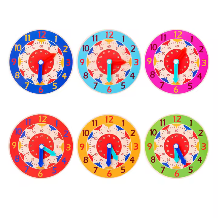 Reloj De Madera Para Niños Juguete Educativo Montessori Aprendizaje Del Tiempo Ayudas Didácticas Para Escuela Primaria Tablero Inteligente Juguetes Para Niños De 3-12 Años - 1