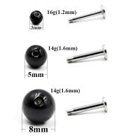 10pcs De Juego De Bolas De Cirugía Estética En Acero Inoxidable Para Piercing Labret Labio Arrugado Nariz Barba Orela Nariz Bocina Cuerpo Colores Mixtos 3mm-5mm - details 3