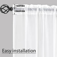 2PCS Cortinas Blancas Transparentes 2 Panel Set Con Bolso De Tubería Ventanas Modernas Para Sala De Estar/ Habitación - details 2
