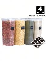 Jars De Almacenamiento De Alimentos Airtight 2.8L Plásticos Con Tapas Reutilizables Y Etiquetas Para La Cocina - details 1
