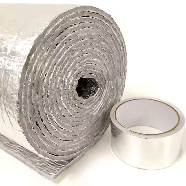Pack 2 en 1 - Aislante térmico reflexivo 100% aluminio y Espuma de polietileno (ancho 1,20m) + Cinta de Aluminio. Aislamiento viviendas, techos, portales, caravanas... Antihumedades - 1