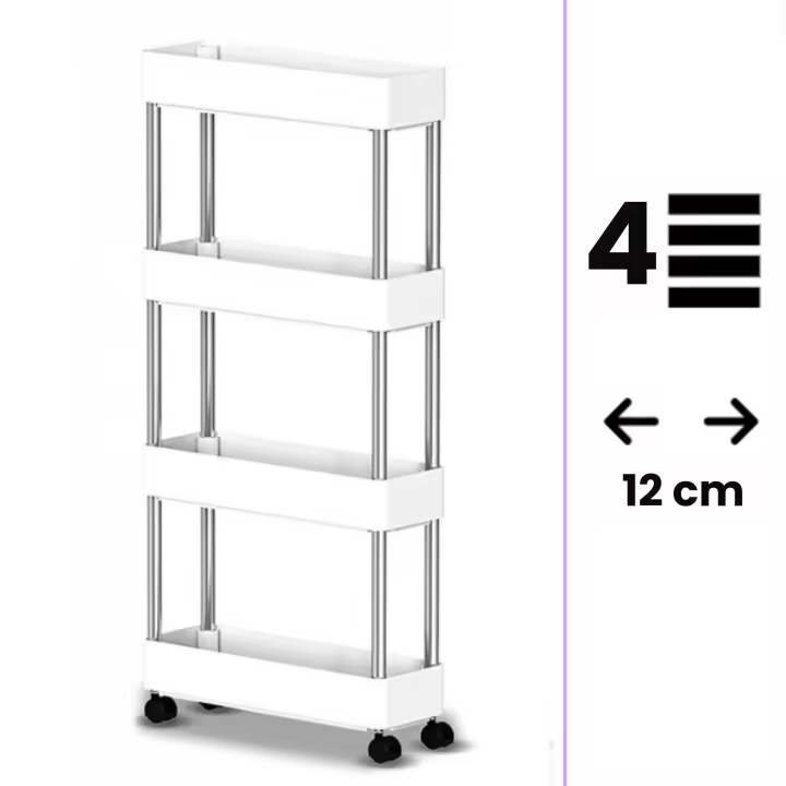 Vicyol S&D Carro de Almacenamiento, Carrito Auxiliar con Ruedas. Carro Organizador Divisible, Ahorra Espacio, Plástico para Almacenamiento, Baño u Oficina. - 1