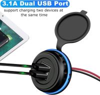 Cargador dual-USB Para Coche Con Luz Indicadora 12V 24V 3.1A Enchufe De Poder Adecuado Para Barcos Y Automóviles - details 2