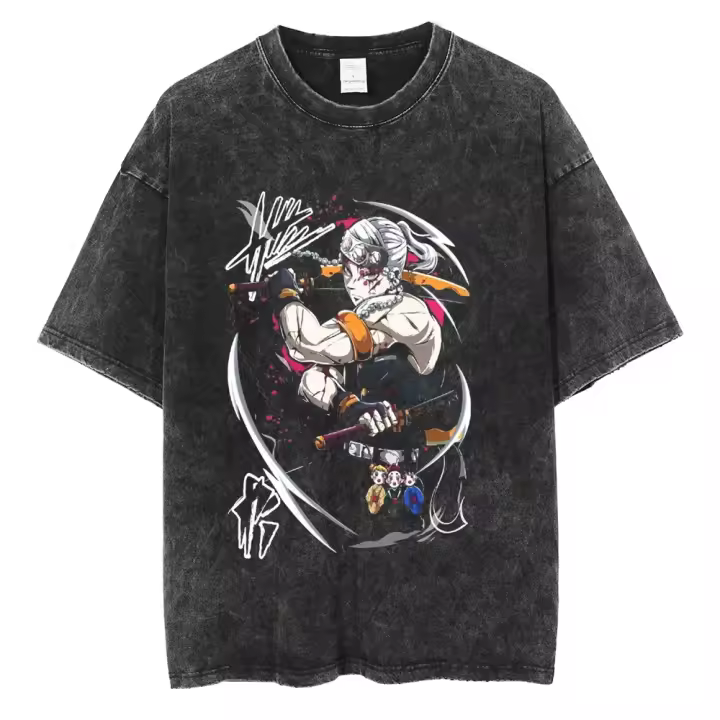 Camiseta Hip Hop Streetwear Para Mujer Con Estampado De Anime Demon Slayer Algodón Oversize Camiseta De Verano Tees Tops - 1