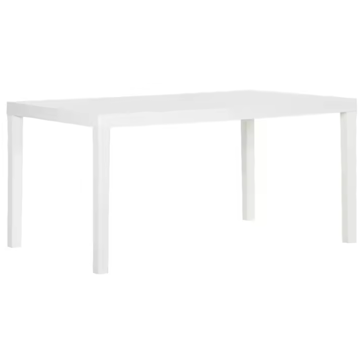 vidaXL Mesa de jardín PP blanco 150x90x72 cm - 1