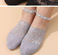 4 Pares De Calcetines De Barco Para Verano Calcetines Cortos Translúcidos Con Encaje Para Mujer Moda Y Trendy - details 6