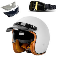 Casco De Motocicleta Retro 3/4 Para Harley Cruiser Accesorios Semi-abiertos Para Motocicleta Casco Retro Para Invierno Unisex - details 11