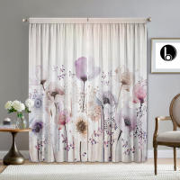2PC Cortinas Para Decoración De Hogar Con Funda Floral Y Bolsillo Para Cepillo Para Cocina Café Sala De Estar Balcón Jardín Modernas De Poliéster - details 1
