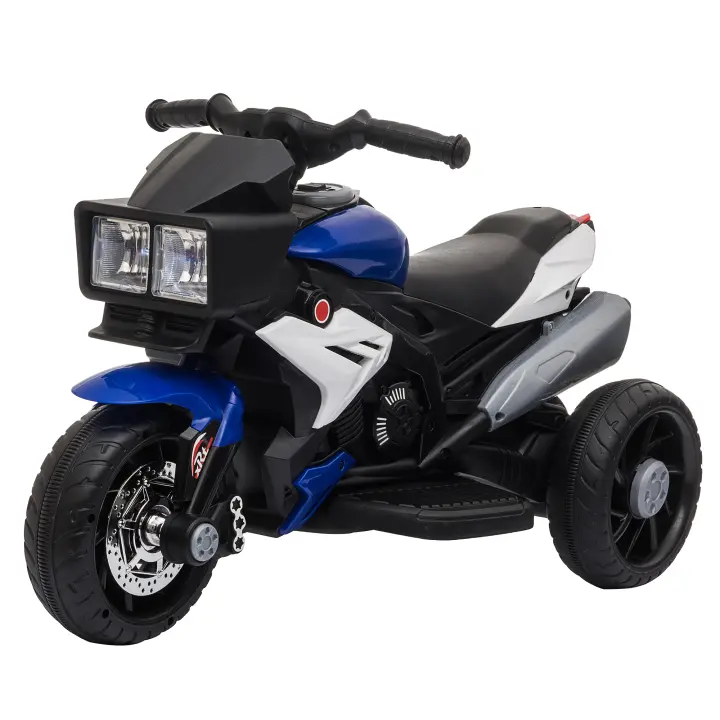 HOMCOM Moto Eléctrica Infantil con 3 Ruedas para +3 Años Triciclo con Pedal para Niños Batería 6V con Luces Música Neumáticos Anchos Velocidad 3 km/h 86x42x52 cm - 1