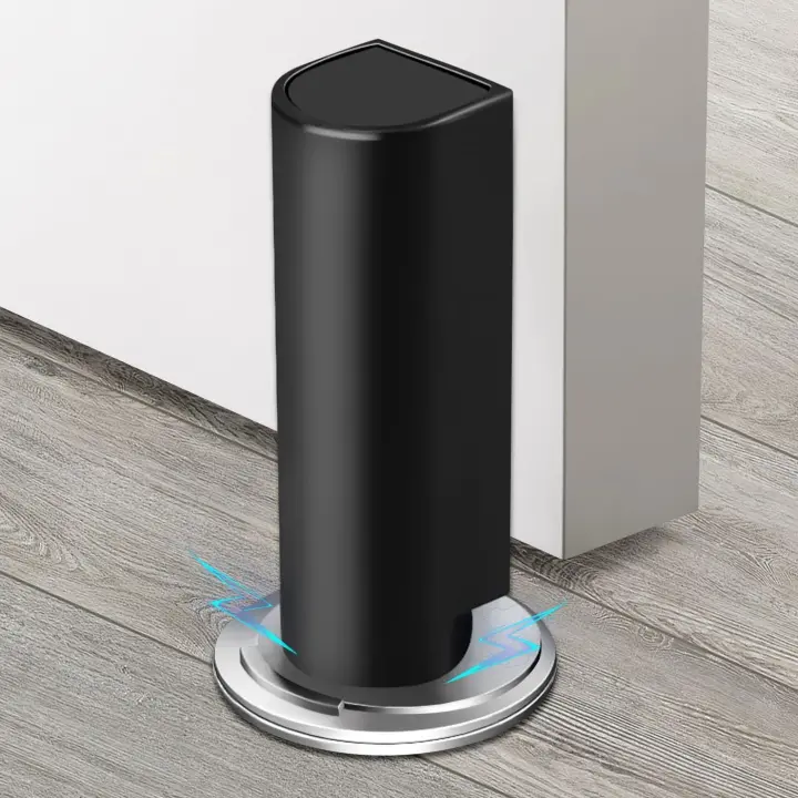 Topes magnéticos para puerta de suelo, tope de puerta negro, protector de pared, mantiene la puerta abierta - 1