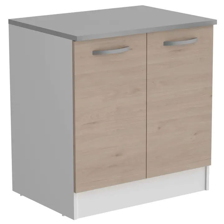 Módulo Cocina Inferior Eko 2 Puertas Roble Jackson y Blanco 80x60cm - 1