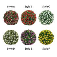 Planta Artificial Decorativa De 20cm Esfera De Topiario Elegante Accesorio Duradero Para Decoración Floral En El Hogar Y Exterior - details 0