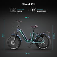 Bicicleta eléctrica Fafrees F20 Master, neumático de aire de 20*4.0 pulgadas, transmisión trasera de 500W, velocidad máxima de 25 km/h, batería Samsung de 48V 22.5Ah, rango de 140-160km, frenos de disco hidráulicos, marco de fibra de carbono - Aurora Grey - details 9