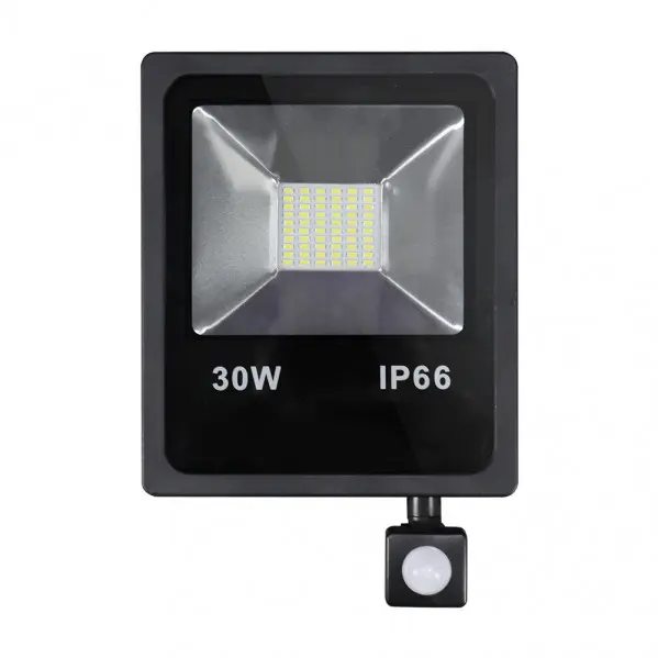 Proyector LED FABRILAMP Olivino 30w Negro con Sensor de Movimiento IP66 - Luz Fría 6500k - Resistente Al Agua - 1