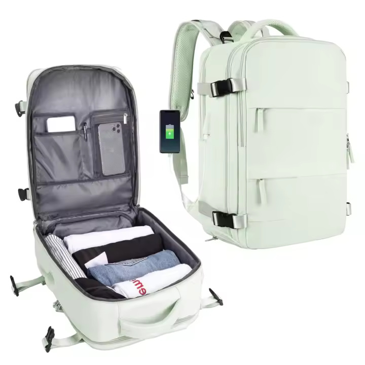 Mochila para Portátil con Conector USB integrado  Mochilas en 2 Colores con Agarre de Mano para Viaje  Múltiples Bolsillos (1288-001 2210 FLASH 1999 F6) - 1
