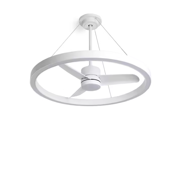 CREATE - Ventilador de techo 36W silencioso Ø108cm con aro de luz LED , Color Blanco, Material Aspas ABS - WIND HALO - 1