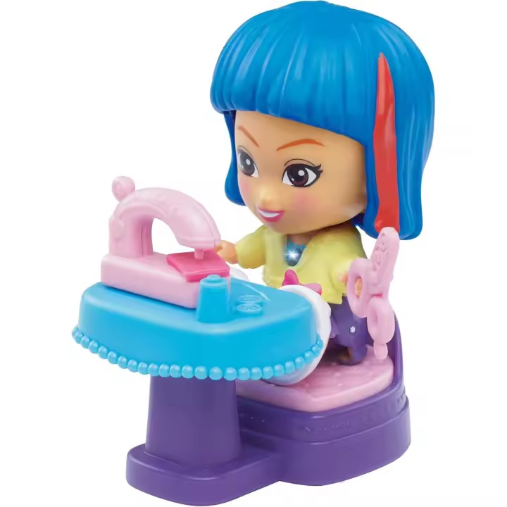 VTECH - Figura articulable Flipsies STYLA DISEÑADORA DE MODA - Frases divertidas y efectos de sonido - Con peluca intercambiable - Para niñas entre 4 y 9 años - 1