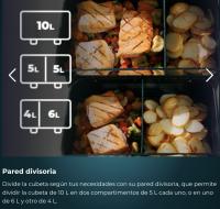 Freidora de aire Cecotec Cecofry&Grill Duoheat 10000, Doble resistencia dorado perfecto, sabor parrilla en carnes, 10 Litros, 2800 W, pared divisoria móvil para optar entre dos cestillos con temperatura dual o una sola cubeta - details 6